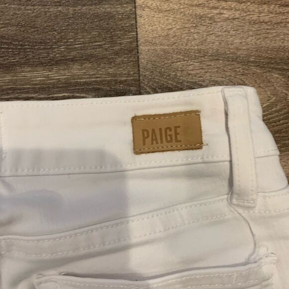 Paige Verdugo Crop Raw Edge Jeans Size 25 White - Picture 4 of 5